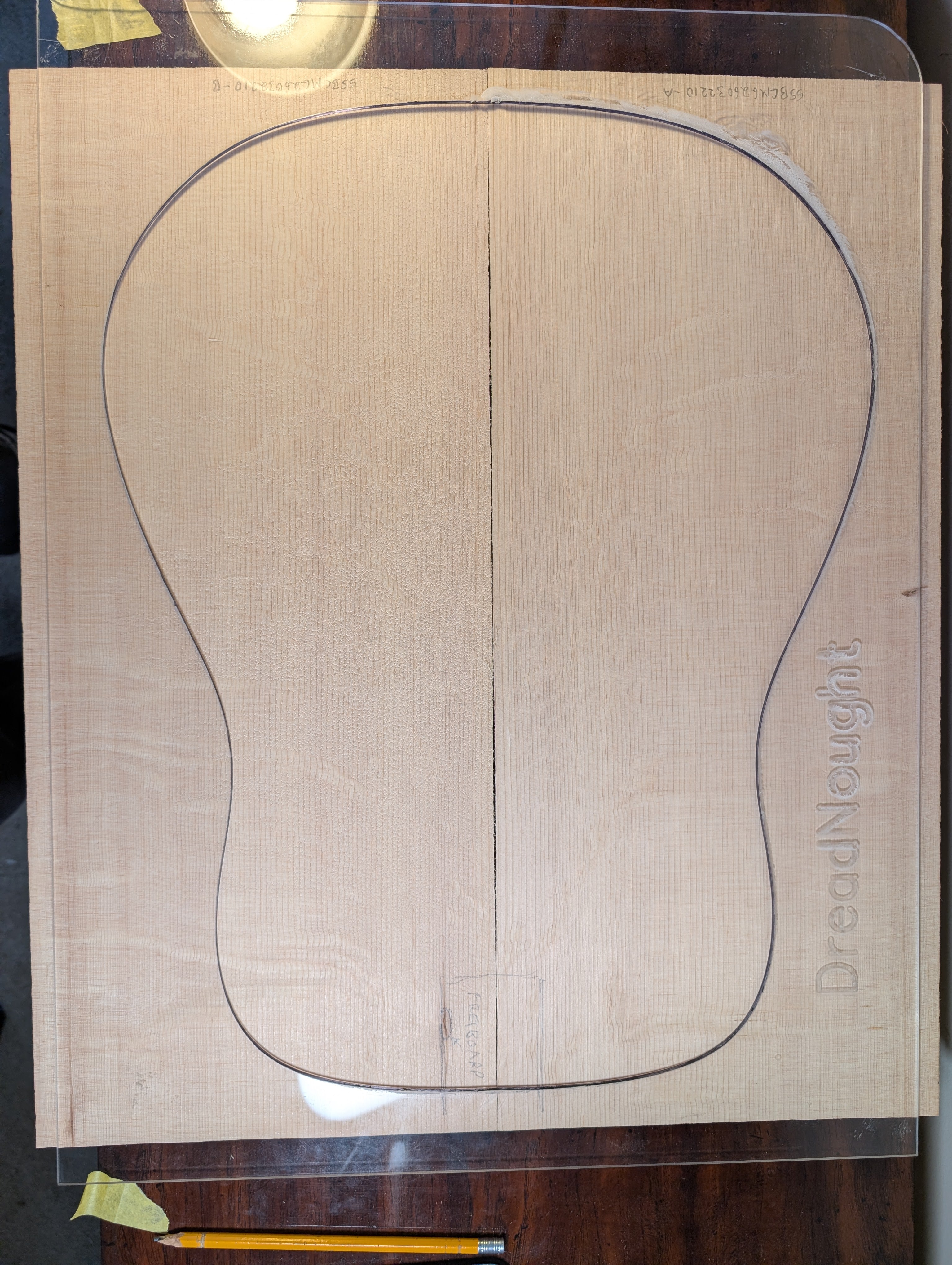 Bearclaw Sitka "Vancouver  Flame" soundboard - Dreadnought SSVFMG2604012